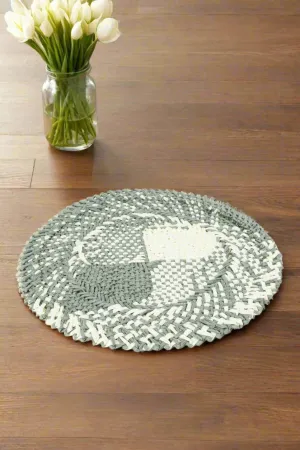 Grey Round Textured Placemat